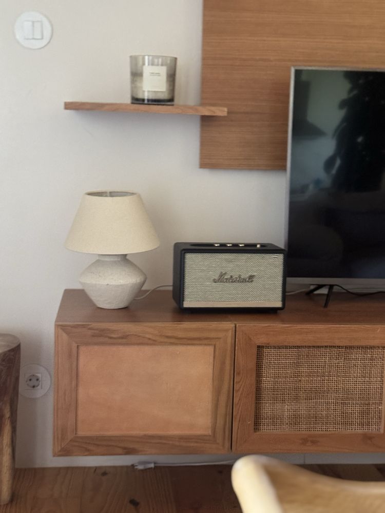 Móvel Aparador Tv Secreataria Palhinha Rattan Madeira cómoda