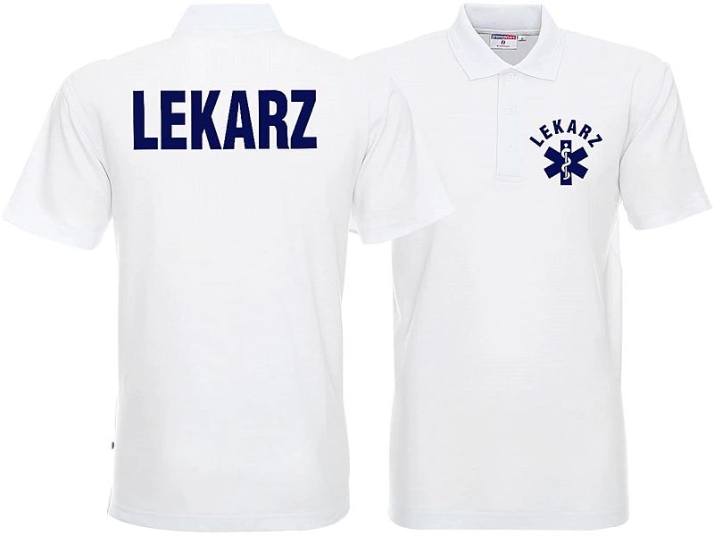 Koszulka Polo męska LEKARZ biała (L)