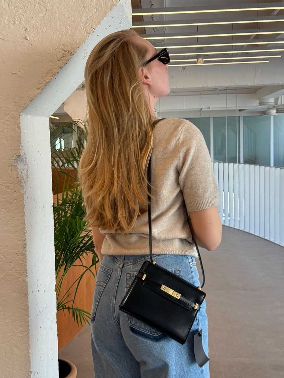 Жіноча Сумка Saint Laurent Manhattan Mini Leather Shoulder Bag