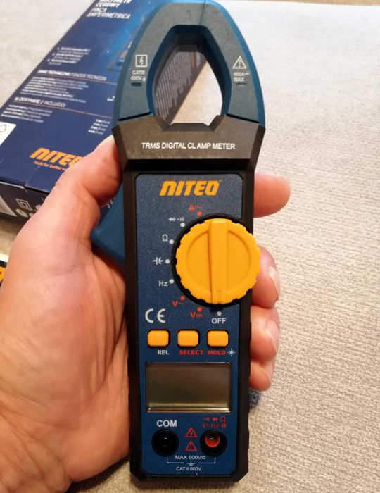 Multimetr cęgowy Niteo -Cyfrowy miernik prądu i napięcia LCD 0-600 V