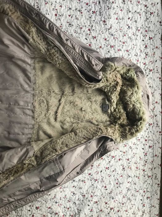 Monnari kurtka płaszcz jesienny ocieplany futrem z królika rozm 40