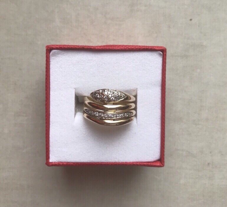 Duży gruby złoty pierścionek obraczka złoto 585 Apart linka obrączki