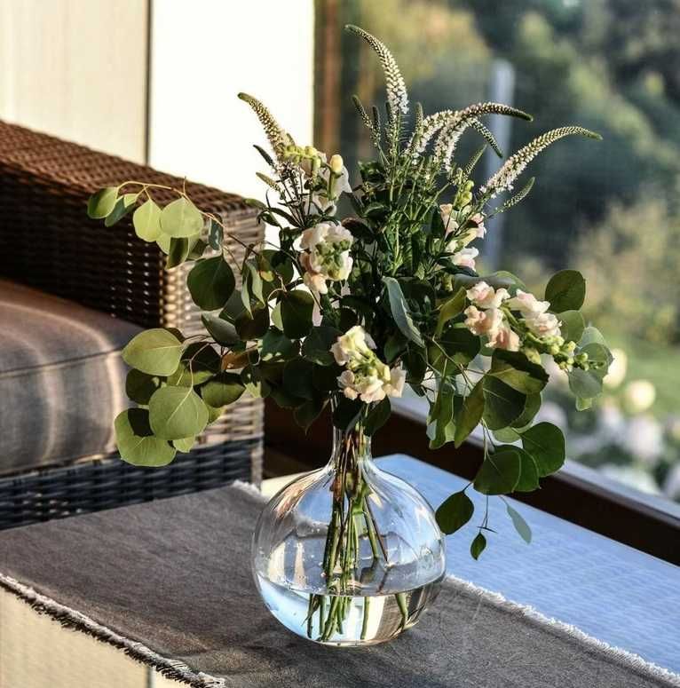 Ręcznie robiony wazon na kwiaty Krosno Glass Allium 26 cm