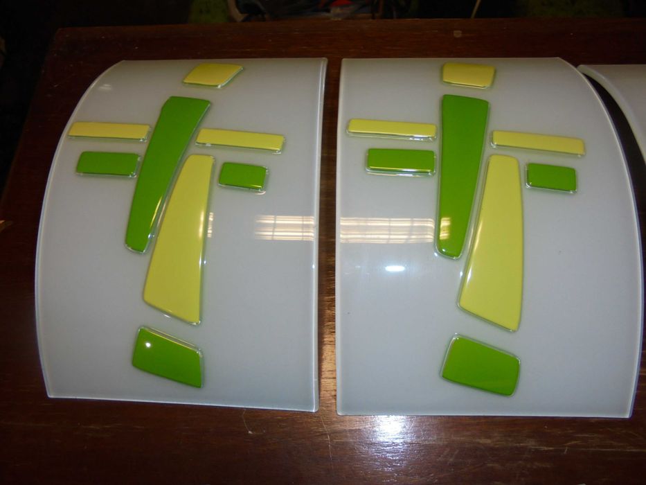 3 candeeiros de parede em vidro