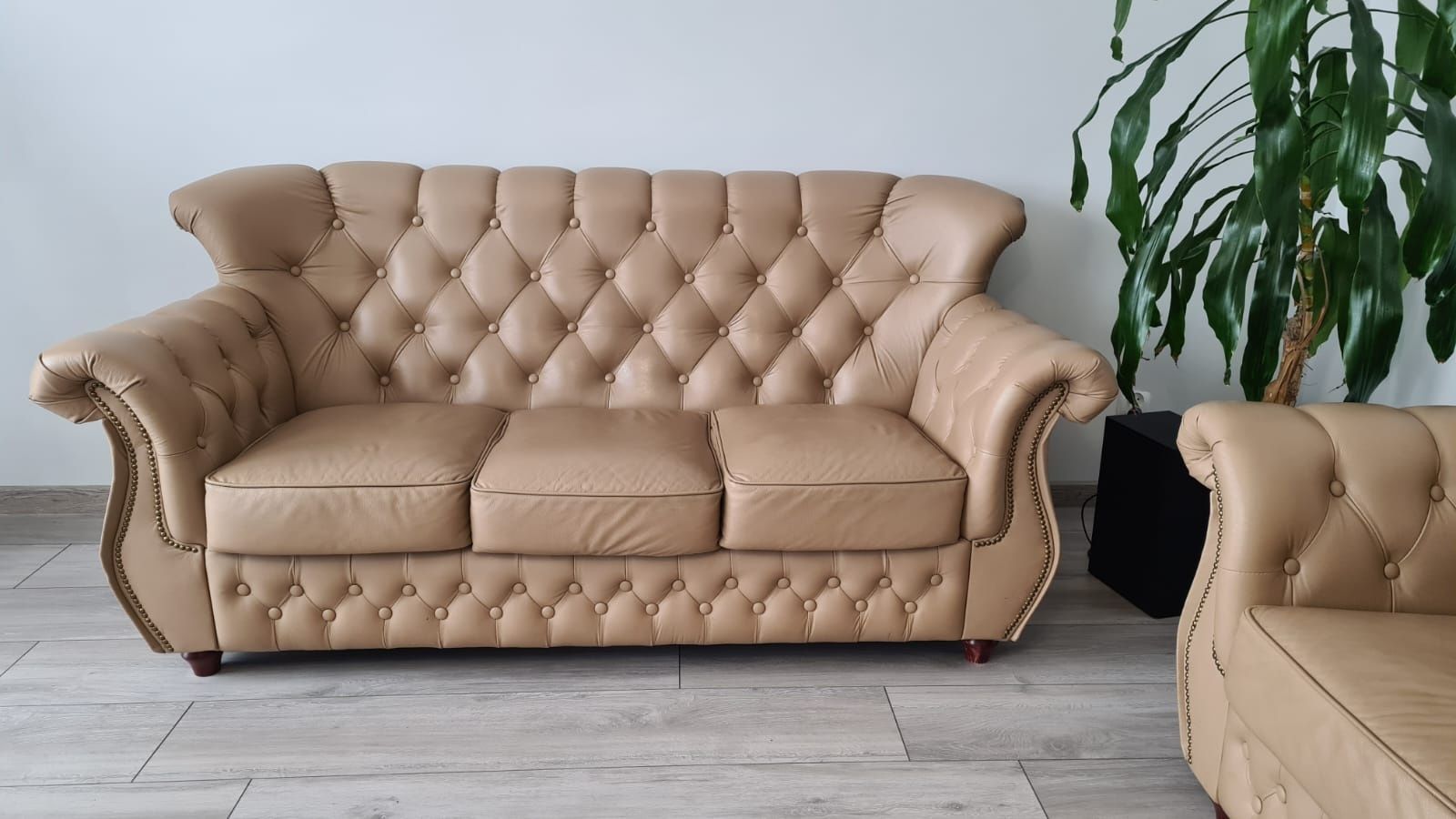 Sofa Kanapa Fotel Komplet Skórzany