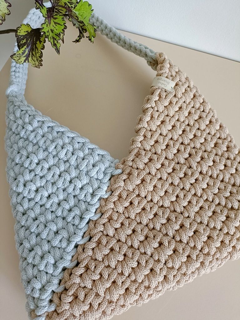 Torebka ze sznurka bawełnianego handmade