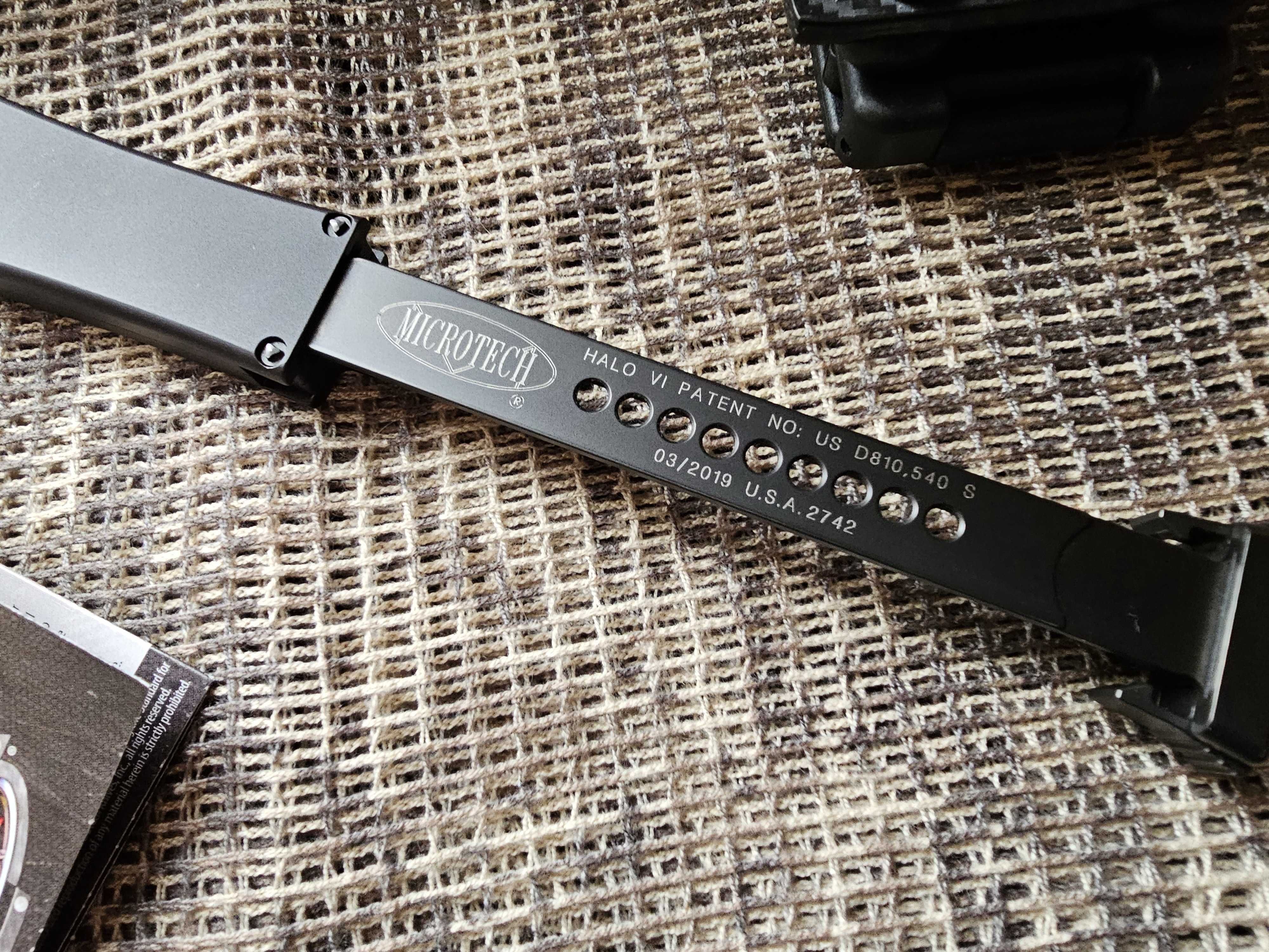 Nóż automatyczny Microtech Halo VI DLC Carbon Kydex komplet