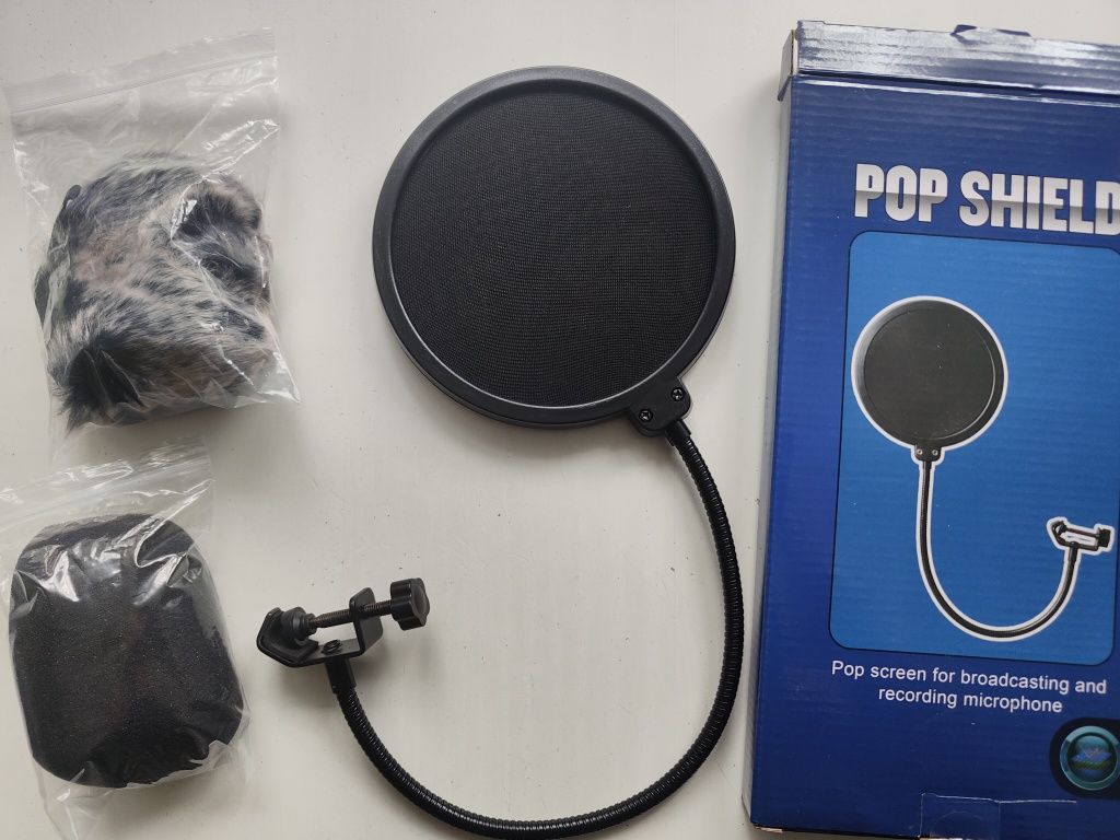 Mikrofonowy filtr pop + gąbka ochronna na mikrofon B619