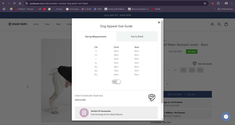 Kurtka dla psa (SPARKPAWS)