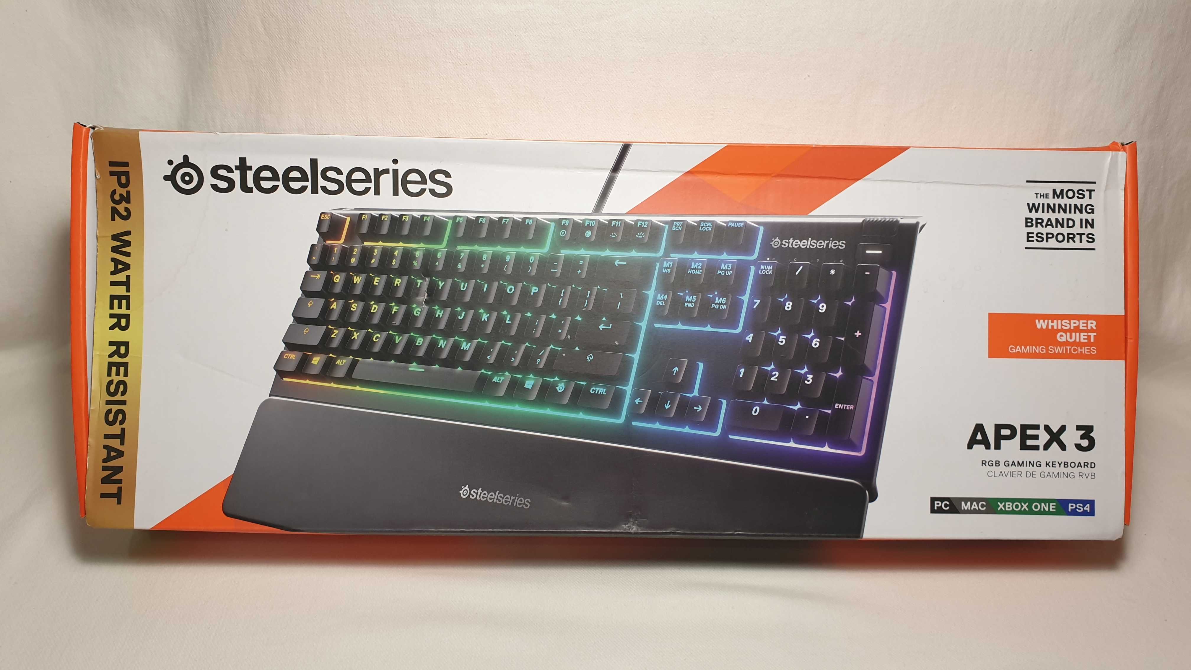 Klawiatura przewodowa Steelseries Apex 3 stan IDEALNY.