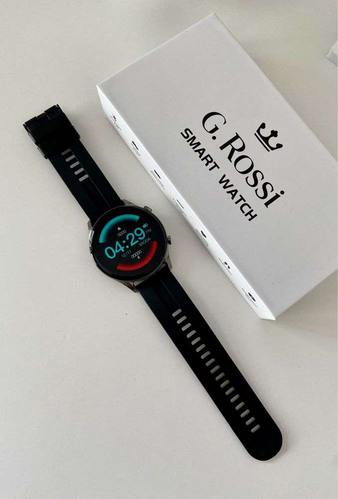 Męski Czarny zegarek Smartwatch G. Rossi SW019-2