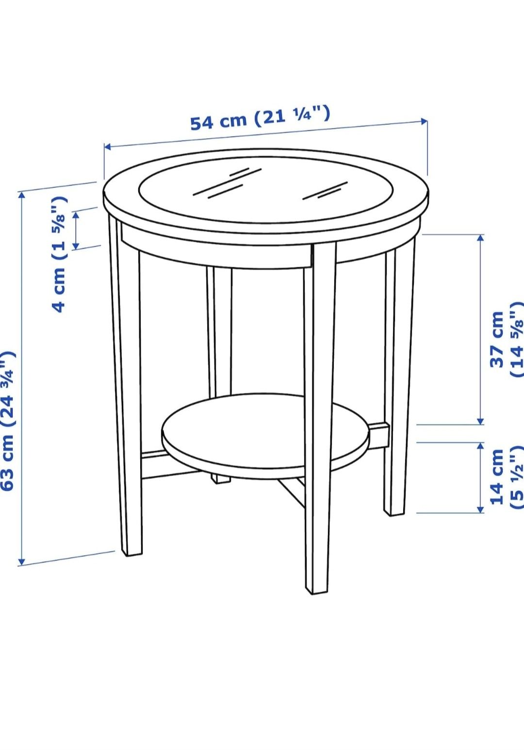 Stolik Ikea Malmsta fornir czarnobrąz