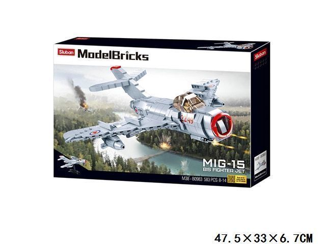 KLOCKI sluban samolot mig-15 myśliwiec 583 el. KOMP. Z LEGO