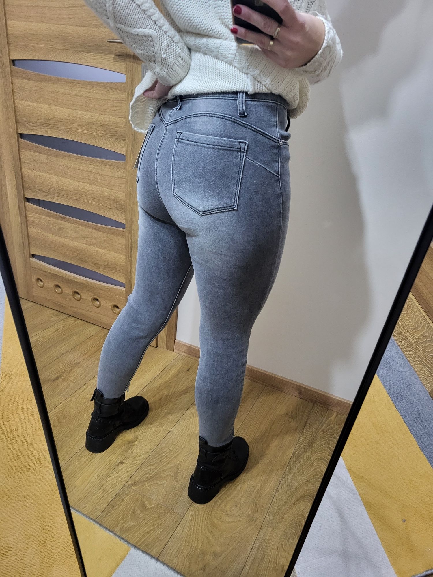 Spodnie jeans rurki szare XL -5kg