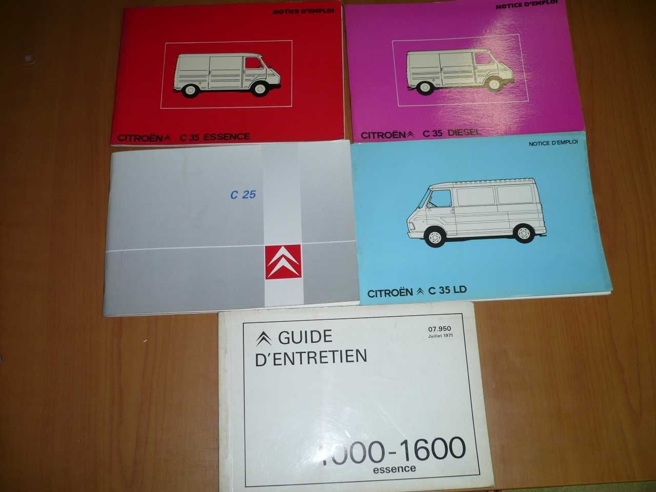 livros de instruções veículos citroen 2cv,dyane,Ds,Méhari,Ami8,Cx