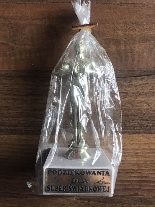 Podziekowania dla swiadkowej STATUETKA