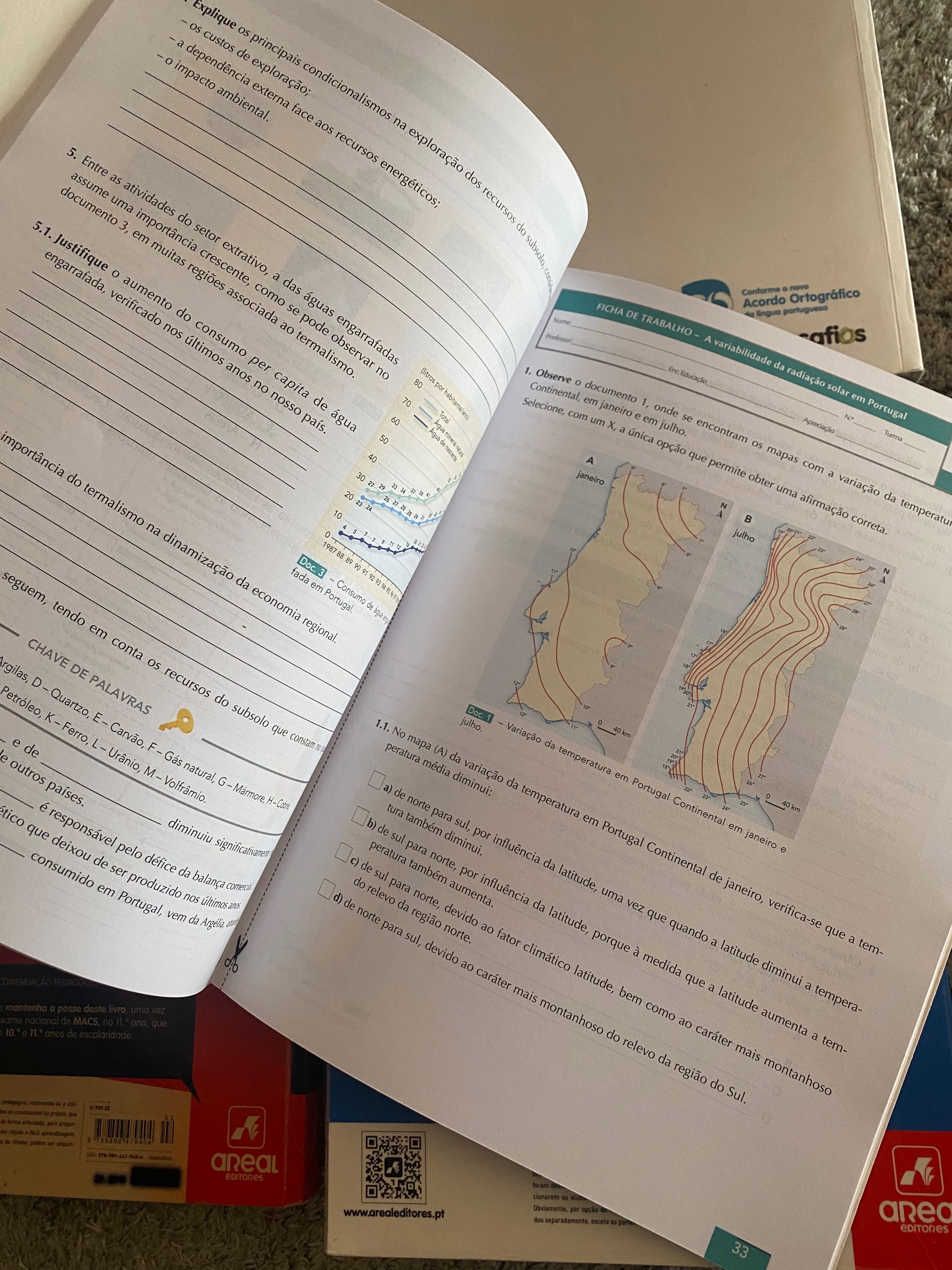 Manuais escolares 10 ano Português História geografia filosofia