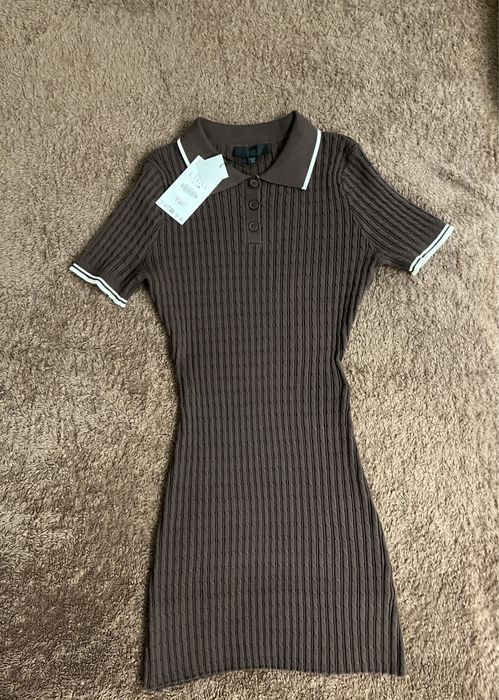 Платье рубчик zara 46-48 ,сукня шоколодного кольору,трендова сукня