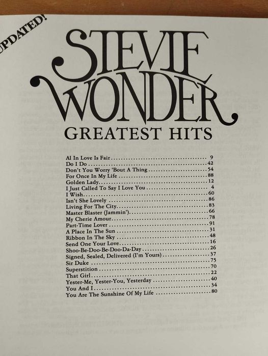 Partituras Stevie Wonder, Greatest Hits