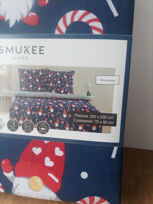 Pościel świąteczna bawełna 100% Smukee 220/200cm komplet pościeli