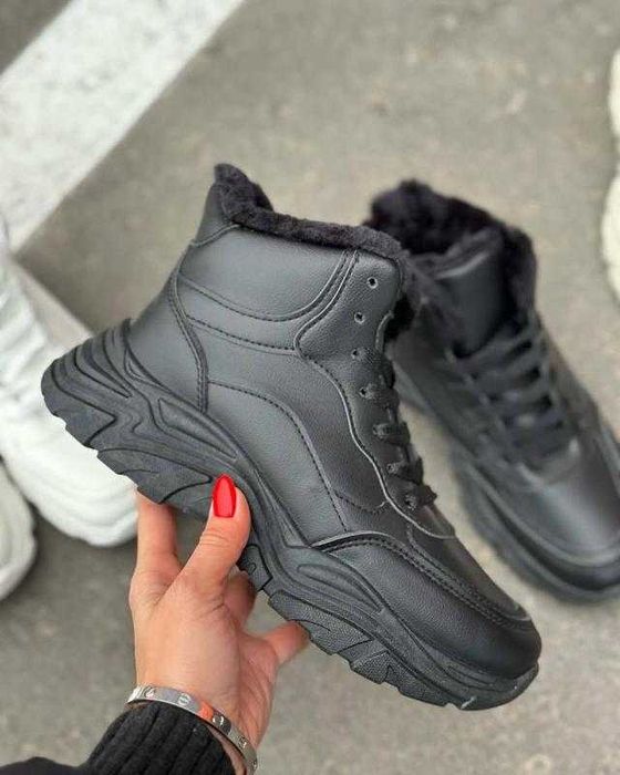 Черевики зимові чорні утеплені кросівки жіночі 36, 37, 38, 39, 40, 41