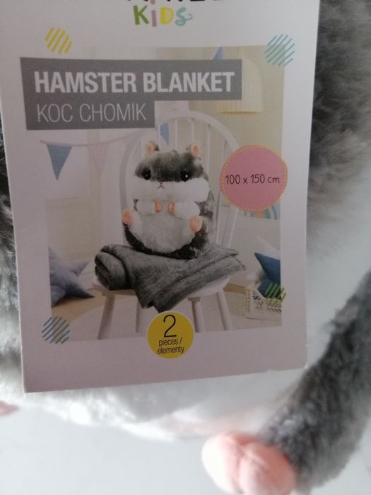 Maskotka chomik z kocykiem 100x150 cm