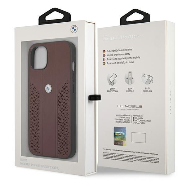 Etui Ochronne BMW Curve Perforate iPhone 13/14/15 6.1" Czerwony