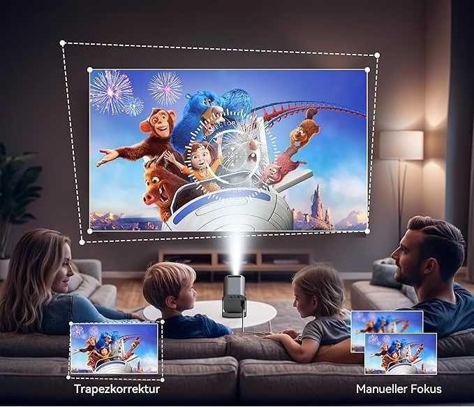 Polocsh P6 Mini Projektor Rzutnik Full HD 1080p 4K Android 11.0 WiFi 6