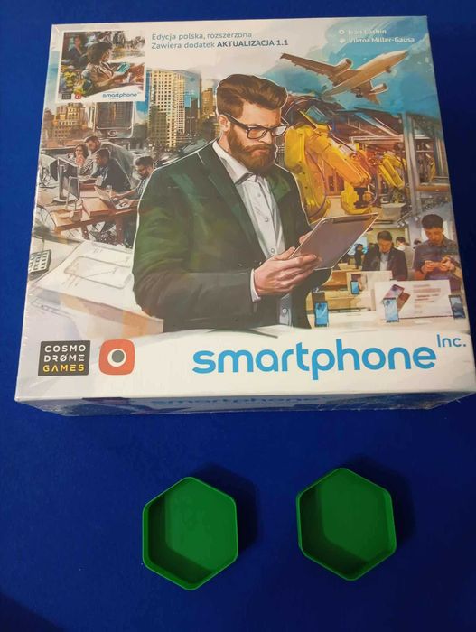 Smartphone gra planszowa, nowa, folia, PL + zasobniki gratis!