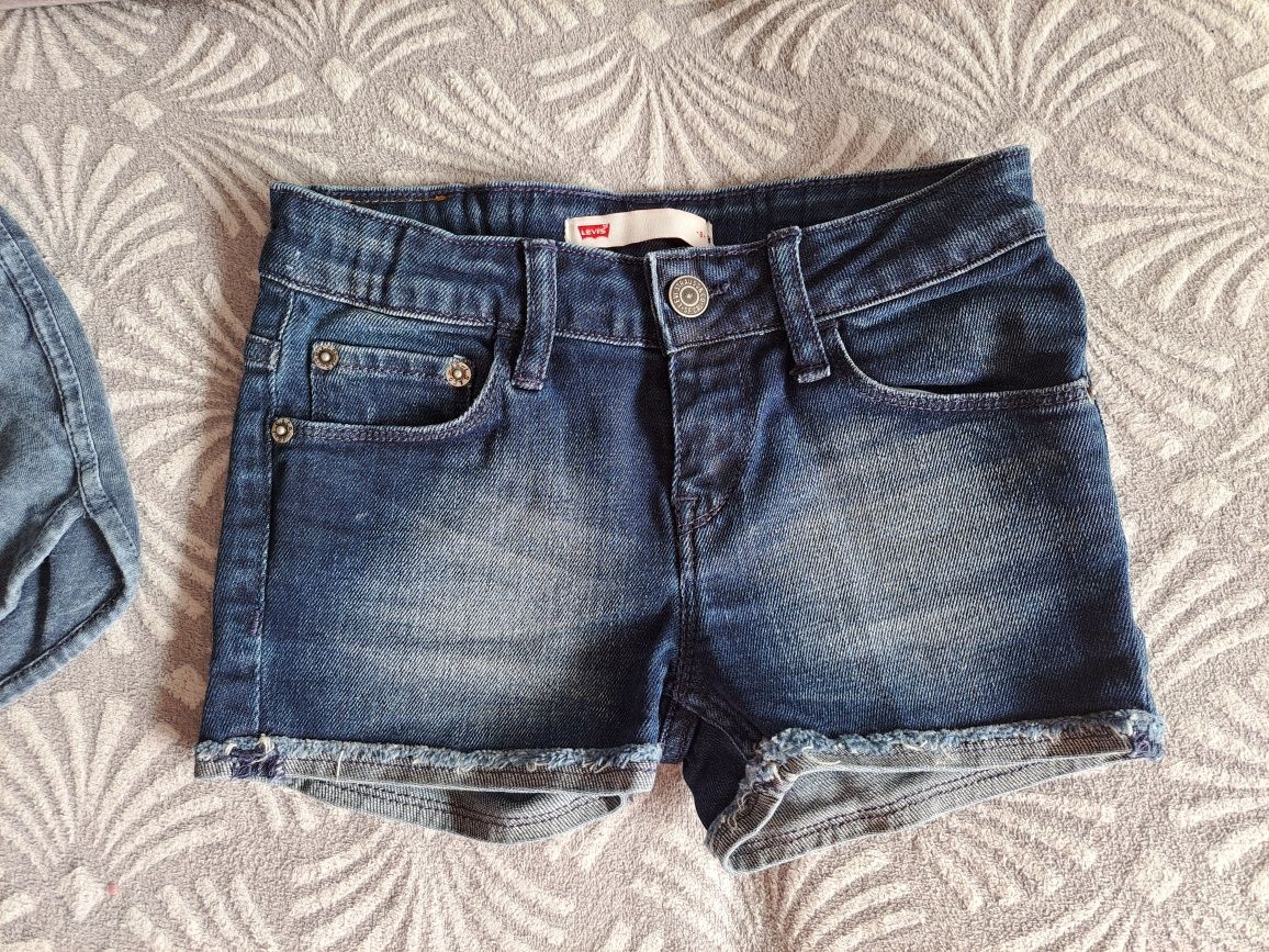 Spodenki krótkie jeans dziewczynka lato 134