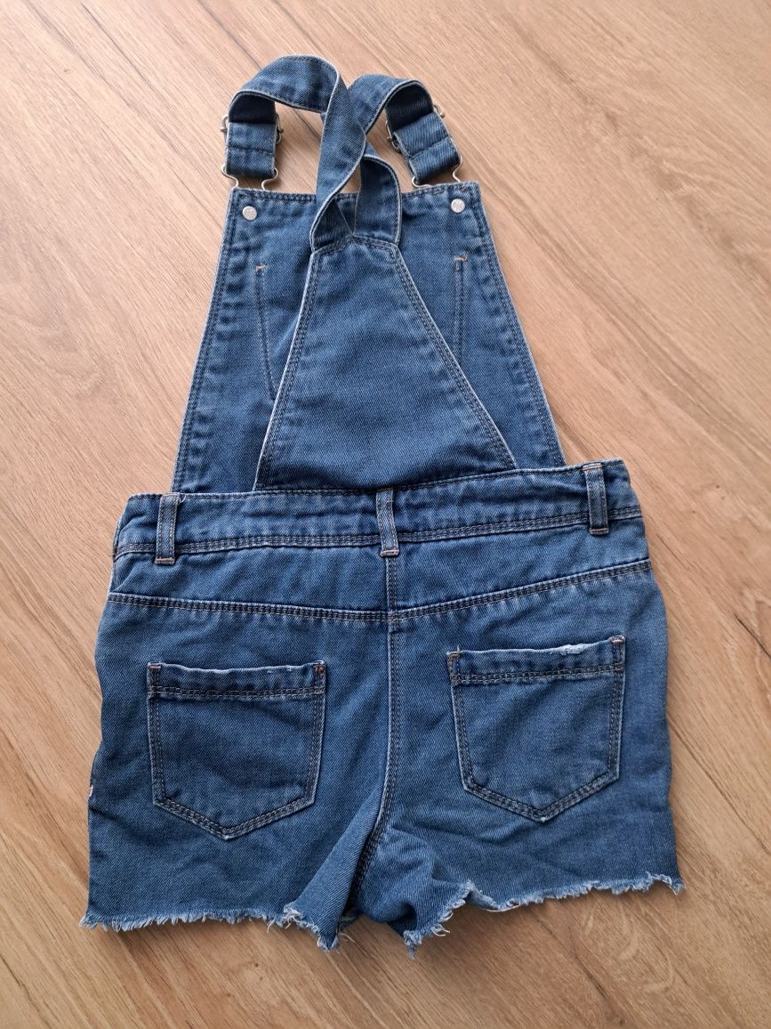 TU spodenki ogrodniczki jeans jeansowe z cekinami rozmiar 116 szelki