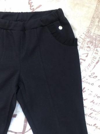 Школьные чёрные штаны Mevis для девочки 146р.