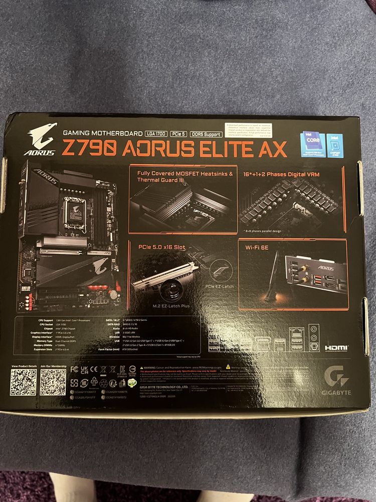 Новая Материнская плата GIGABYTE Z790 AORUS ELITE AX-W s1700