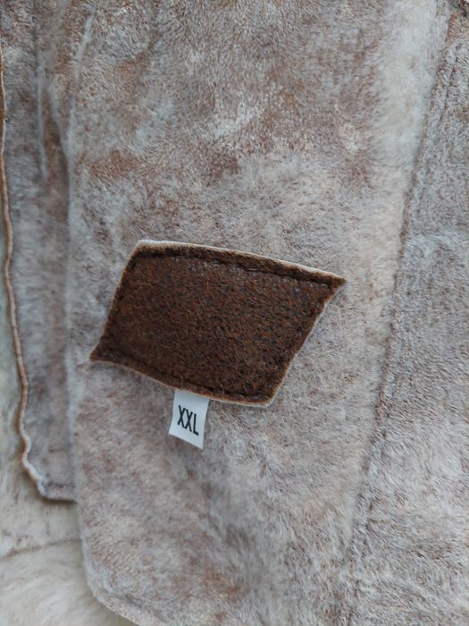 NOWY Kożuch męski XXL skóra i wełna owcza - Leder