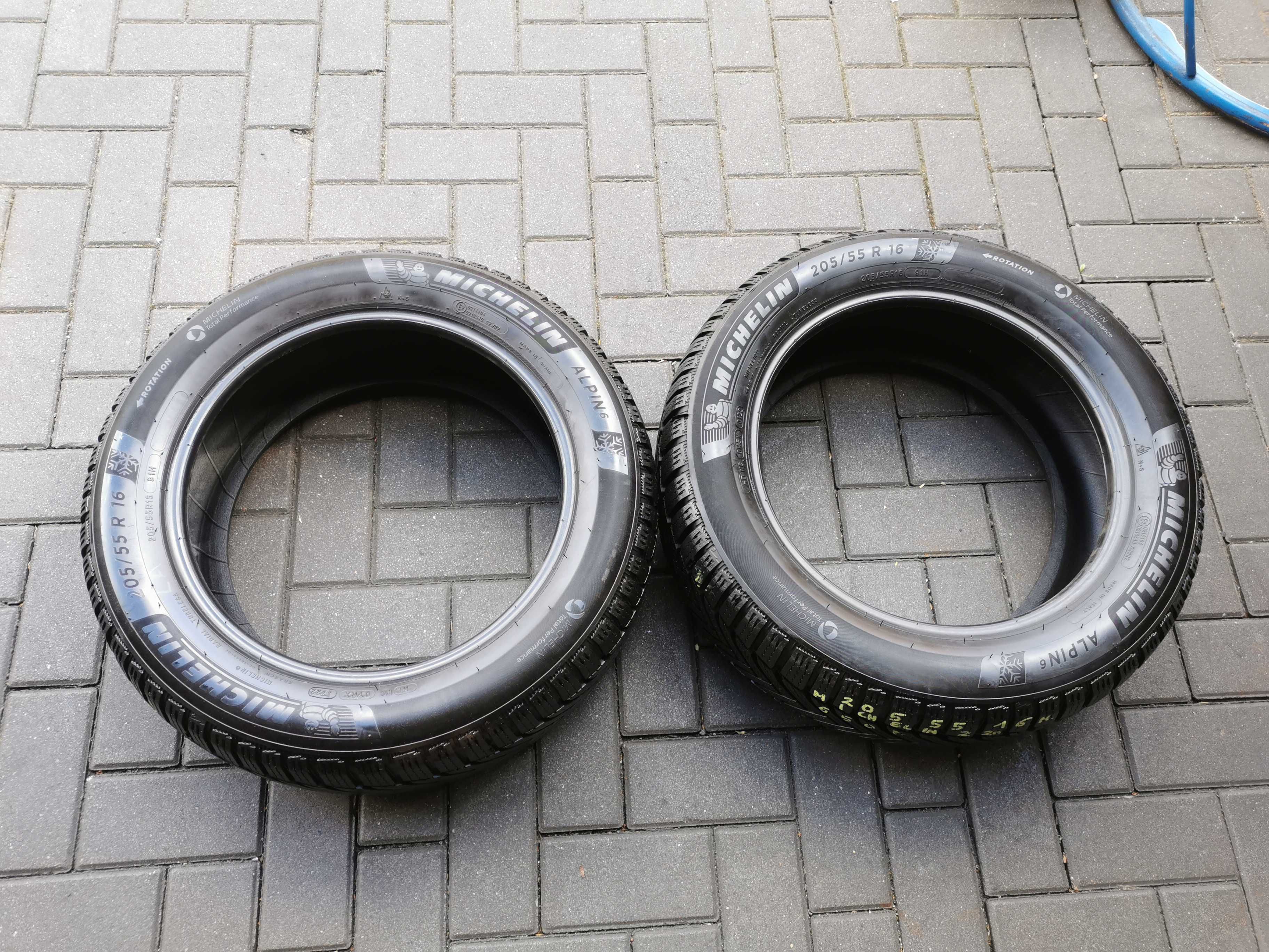 205/55 91H R16 MICHELIN Alpin6 7.5mm 2022r Zimowe jak NOWE Opony 2szt