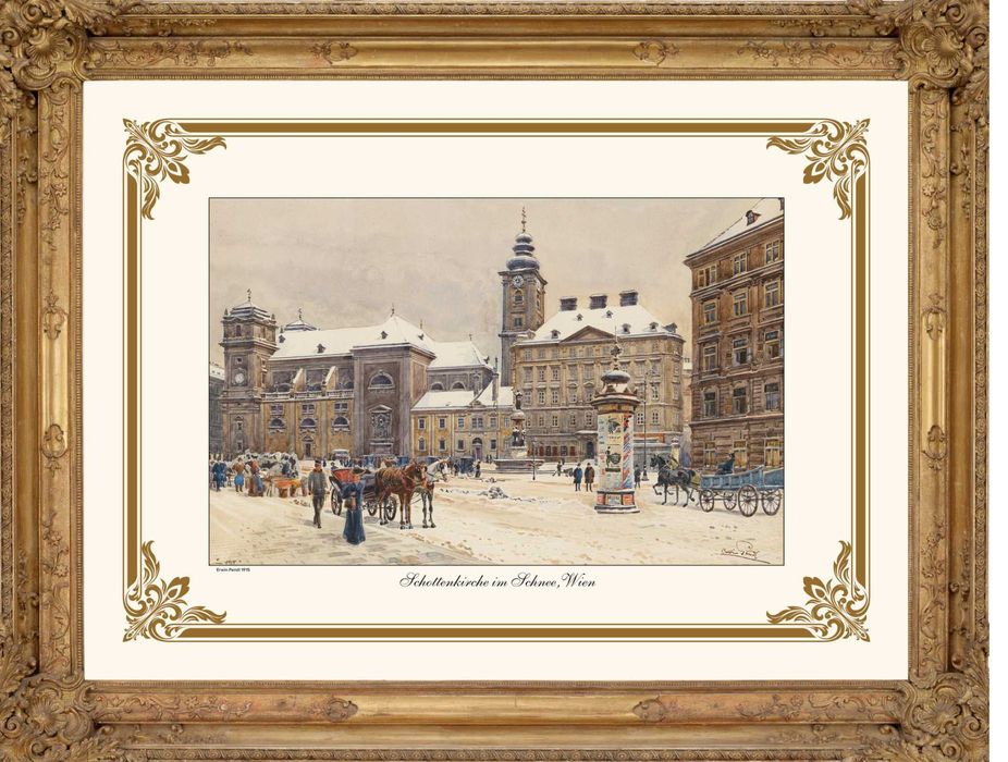 Wiedeń w Litografii, okres Cesarstwa Austrii, wymiar 57,5cm x 43,5cm