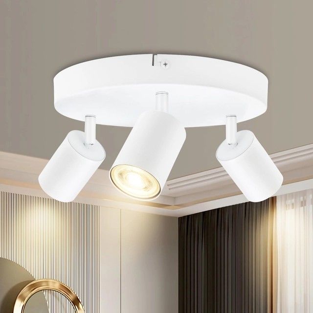 BOYIR Reflektor sufitowy LED Białe Reflektor sufitowy 3 Płomienie 350