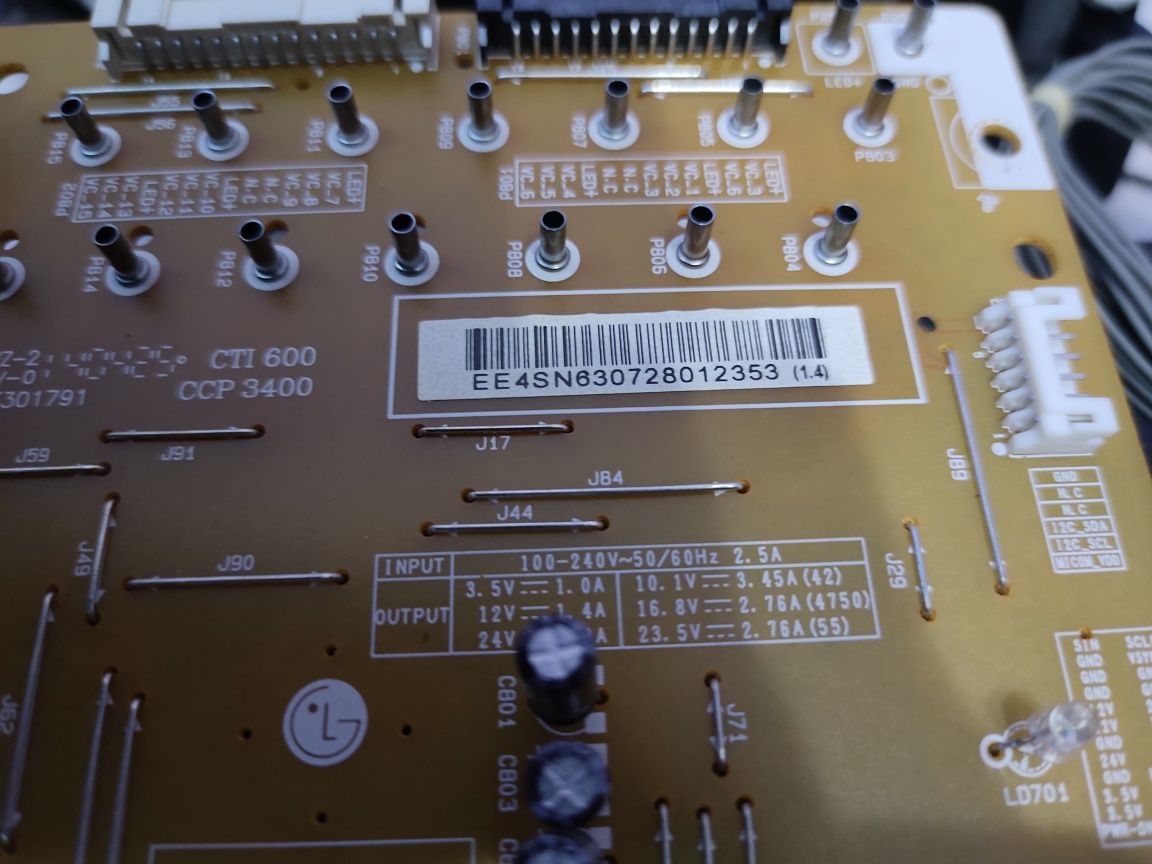Плата живлення lg42lb677v + динаміки