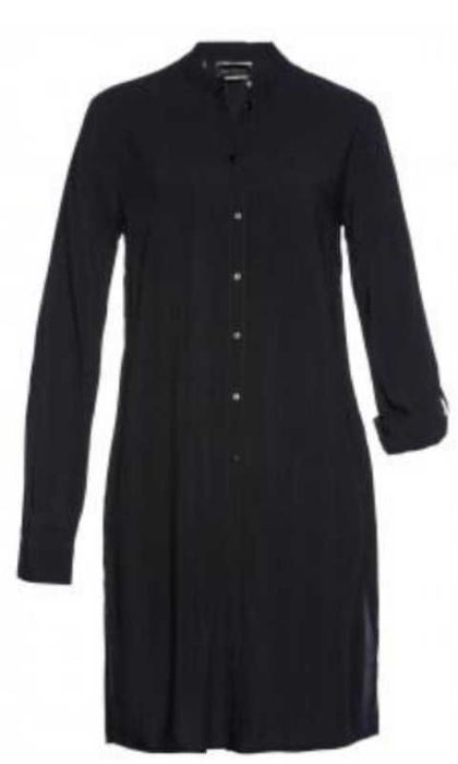 Okazja!Czarna koszulowa tunika na guziki