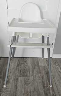 Krzesełko do karmienia Antilop IKEA z podnóżkiem + pokrowce i poduszka