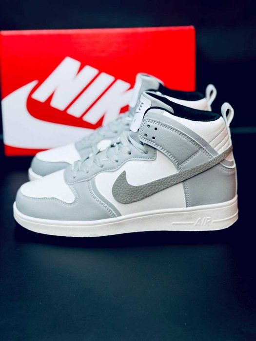 Мужские зимние кроссовки на меху найк серые топ цена!