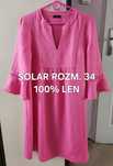 Solar sukienka lniana 34 różowa 100% len