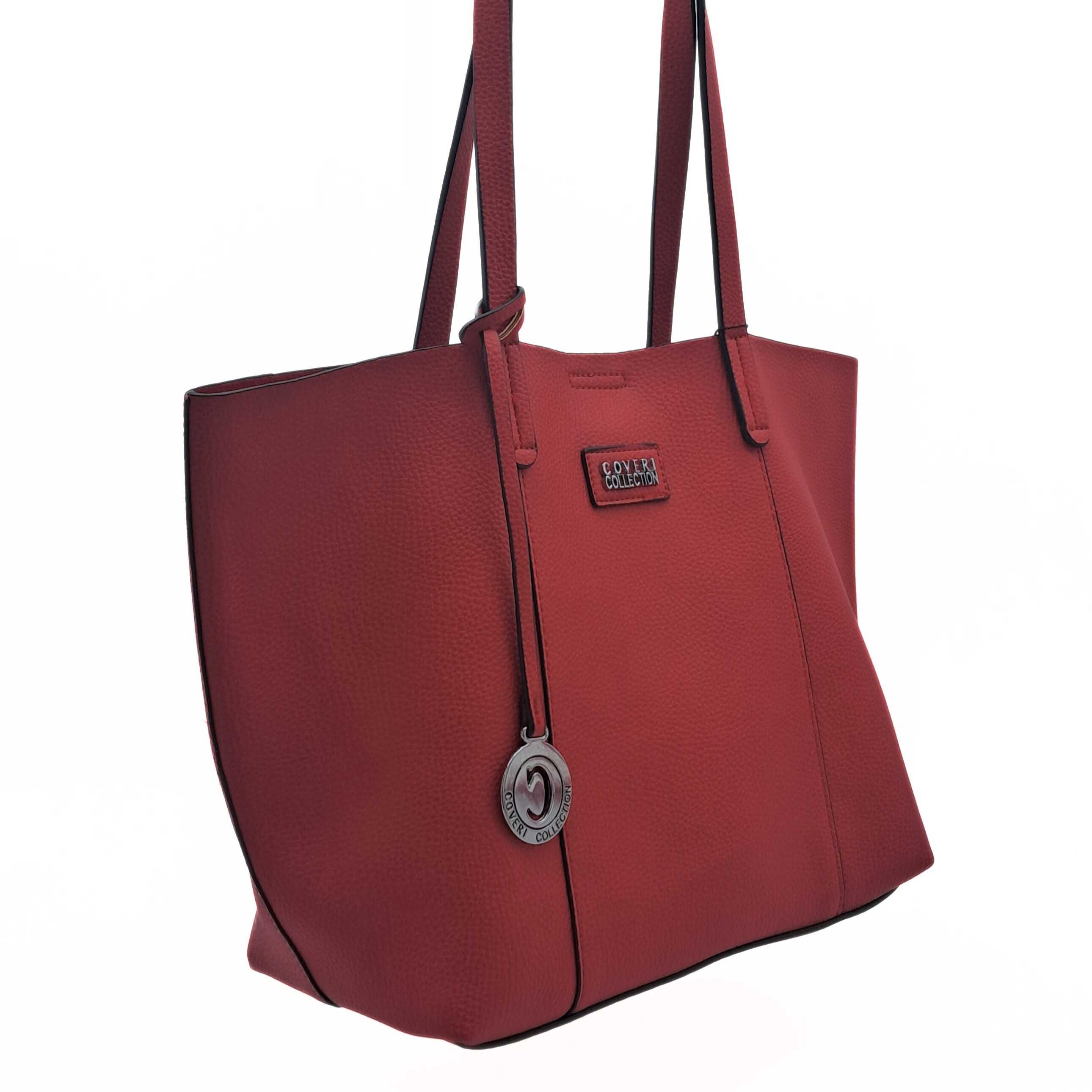 Czerwona torebka damska shopperka Coveri Collection CC5155-2