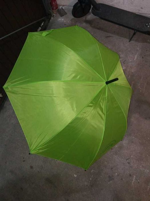 Parasolka limonkowa wzmocniona przed wiatrem:)