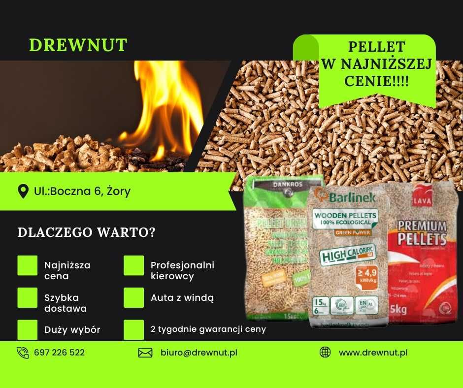 pellet NAJTAŃSZY drzewny również  pelet Drewnut Feniks Olczyk Dankros