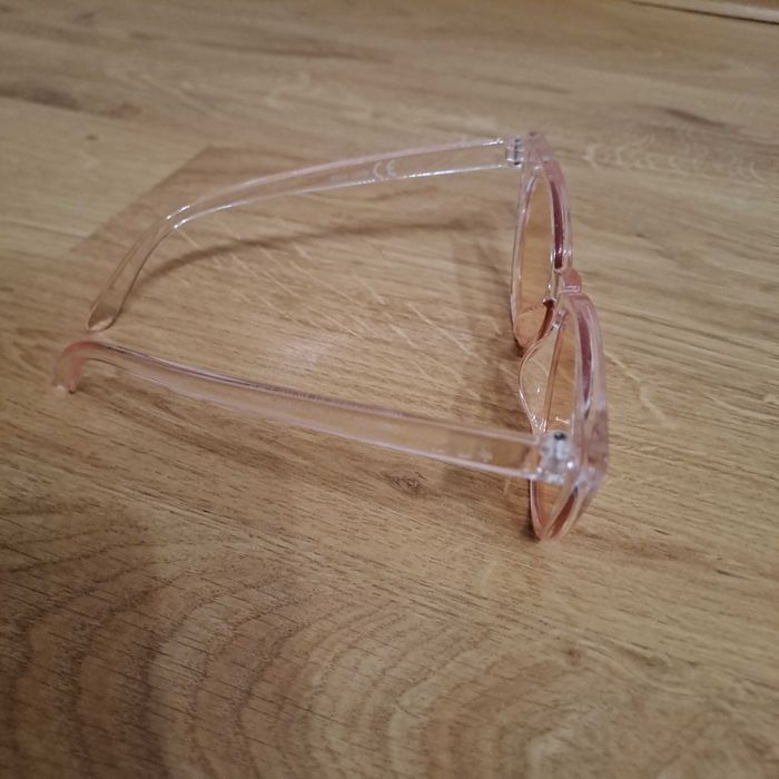 Okulary przeciwsłoneczne przeźroczyste różowe kocie