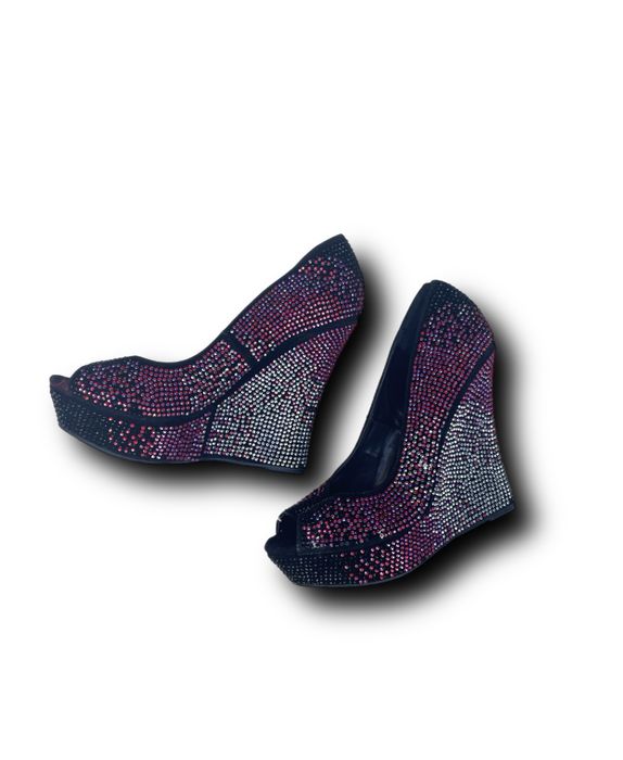 Buty damskie koturn Alba diamenciki 40 25,5cm sexy