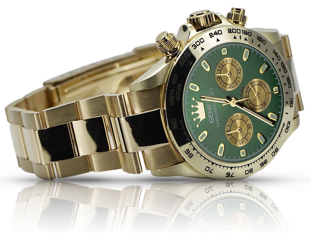 Złoty zegarek z bransoletą męski 14k Geneve mw014ydgr&mbw017y Gdańsk