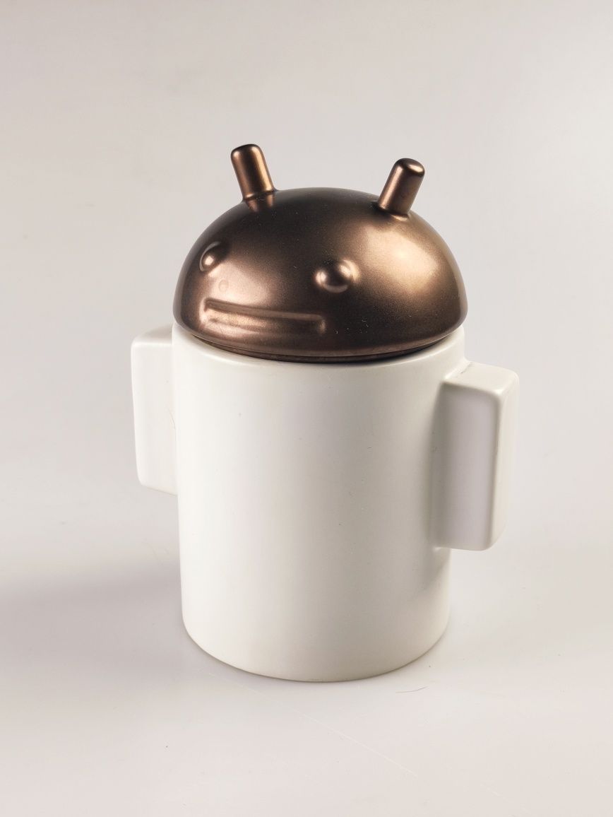 Kubek z przykrywką dla geeka, android, T-bot