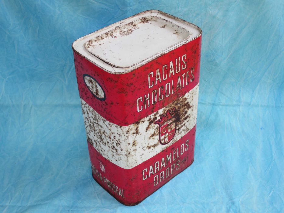 Lata metal cacaus chocolates caramelos drops Excelsior CE L.da antiga